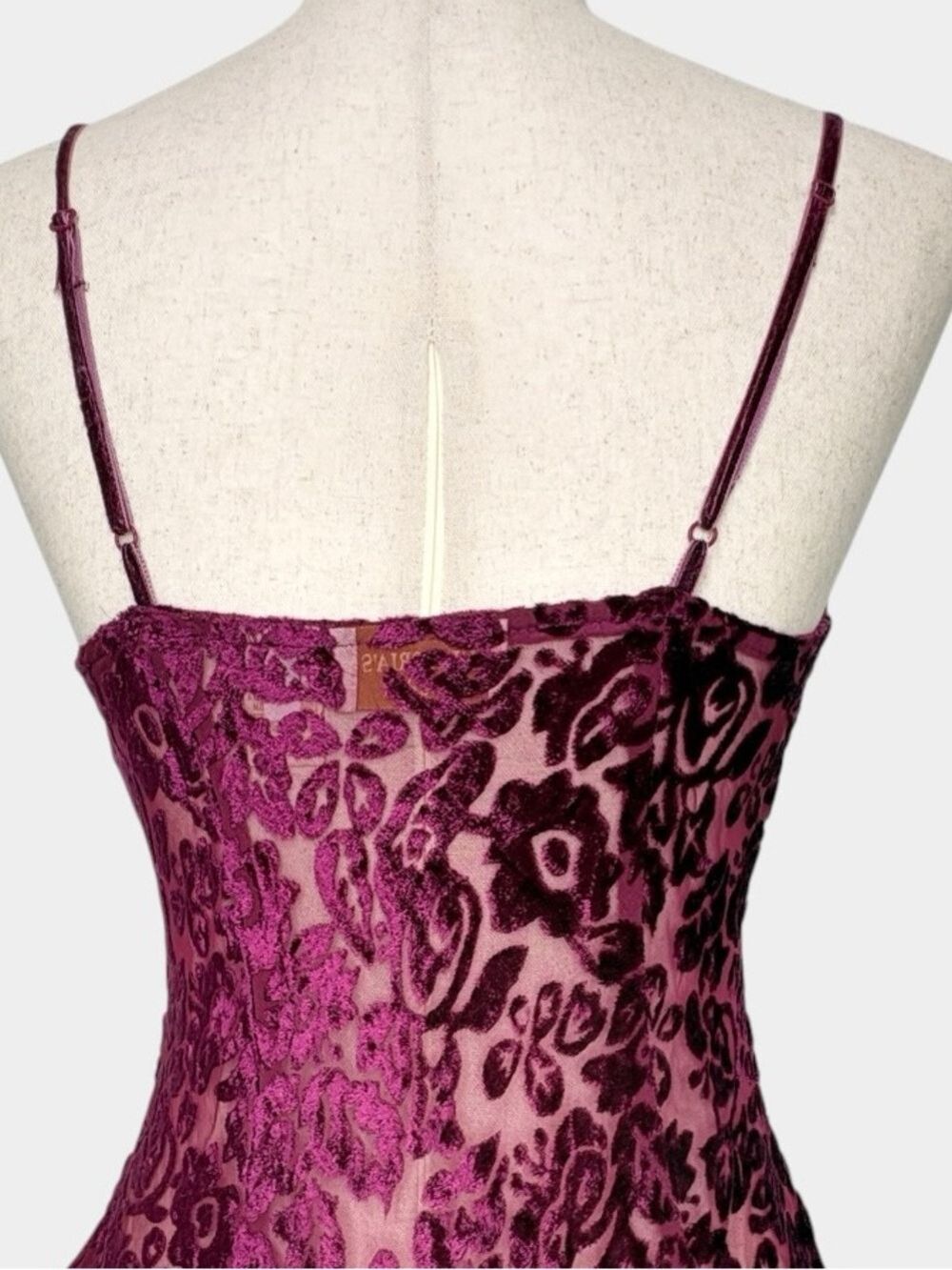 Vtg Victoria Secret Gold Label Burnout Velvet Caged Plunge Bodysuit Whimsigoth P - Picture 8 of 13